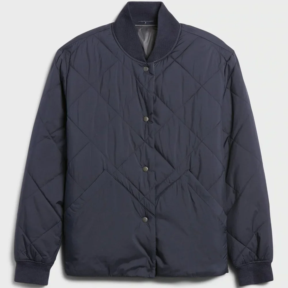 BANANA REPUBLIC WATER RESISTANT REVERSIBLE QUILTED BOMBER JACKET